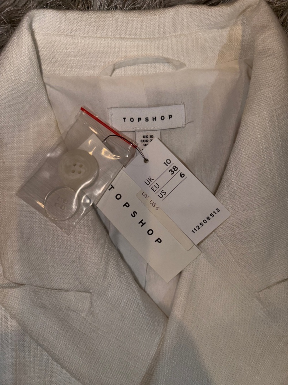 Topshop Double-Breasted Linen Blazer - Picture 2 of 4